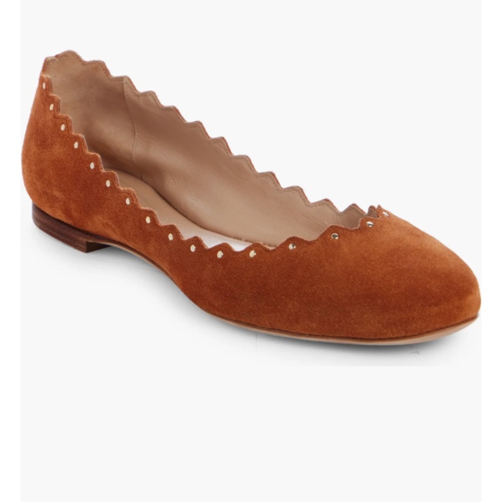 Chloé Lauren Stud Scalloped Ballet Flat (Women)
